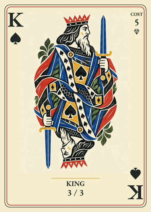 King of Spades, costs 5 energy, 3 power and 3 toughness